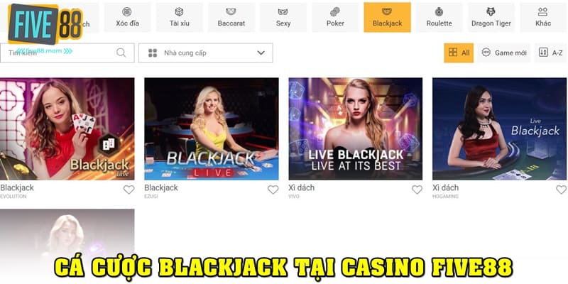 Game Blackjack hấp dẫn tại Casino Five88