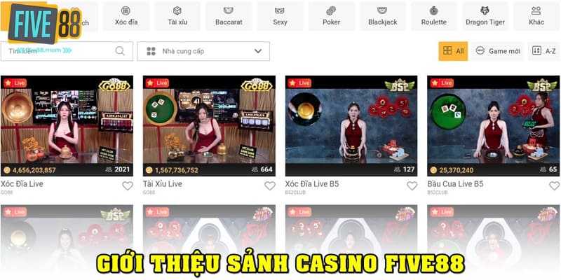 Giới thiệu về casino Five88